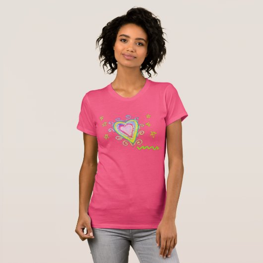 T-shirt Happy Heart Abstrait Wearable Art (Devant entier)