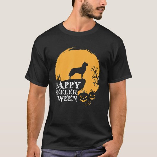T-shirt Happy Helerween bleu Heeler Halloween Costume Hee (Devant)