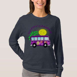 T-shirt Happy Hippie Camper Van Fun Graphisme coloré