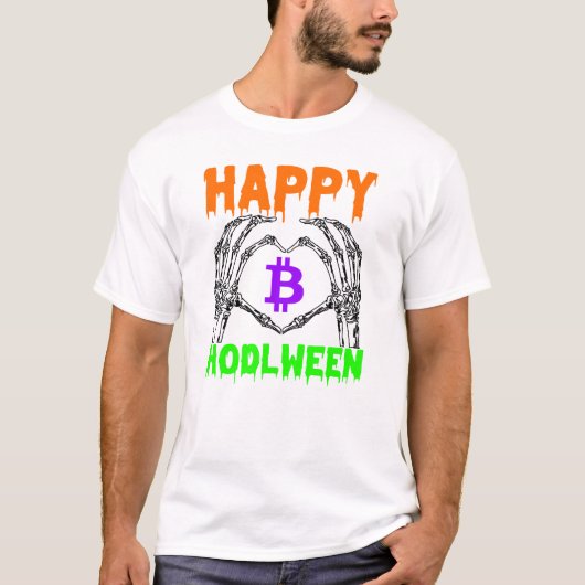 T-shirt Happy Hodlween bitcoin - Halloween crypto (Devant)