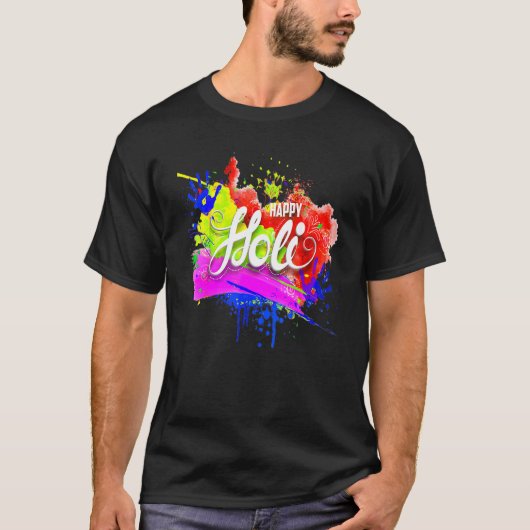 T-shirt Happy Holi 2022 India Colours Spring Festival Hind (Devant)