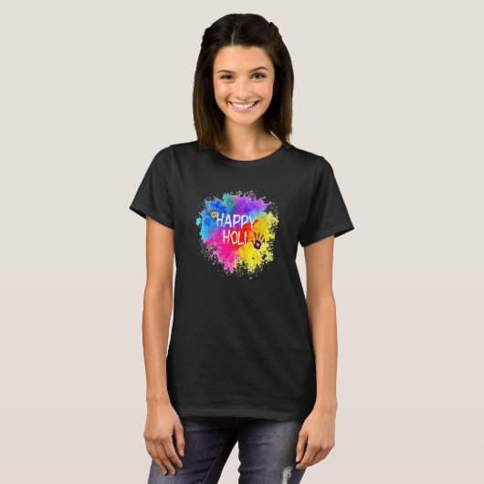 T-shirt Happy Holi 2022 India Colours Spring Festival Hind (Devant entier)