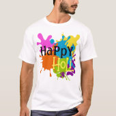 T-shirt Happy Holi coloré Customisé (Devant)