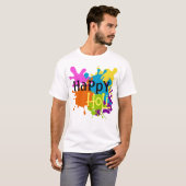 T-shirt Happy Holi coloré Customisé (Devant entier)