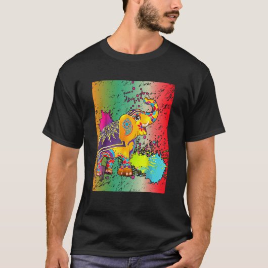 T-shirt Happy Holi Colours Inde Hindu Spring Elephant Holi (Devant)