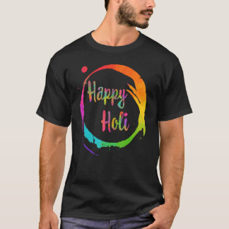 T-shirt Happy Holi couleurs colorées Inde Danse Hindu Fest