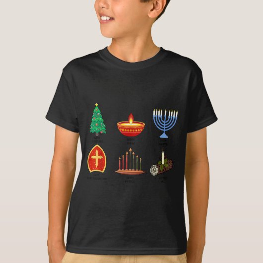 T-shirt Happy Holidays Around The World Multicultural Cele (Devant)