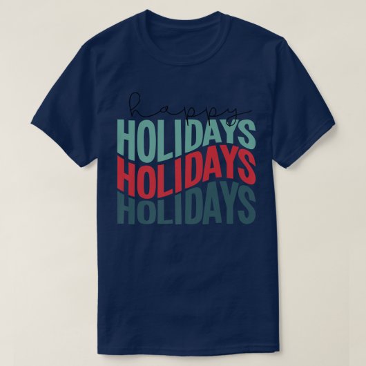 T-shirt Happy Holidays Retro (Design devant)