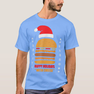 T-shirt Happy Holidays With Cheese Funny Pizza Christmas