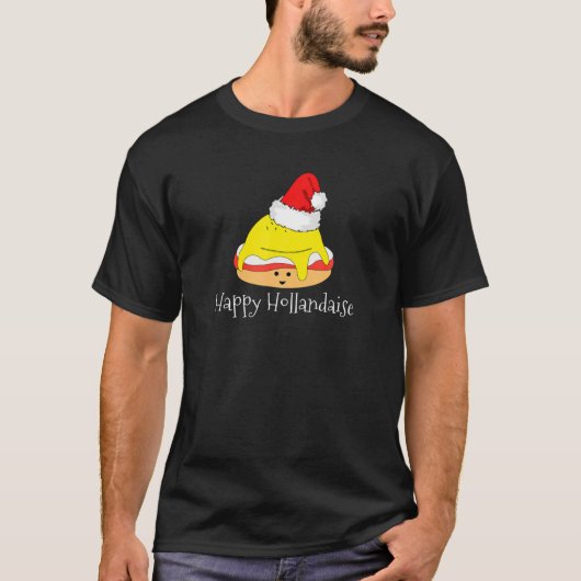 T-shirt Happy Hollandaise Egg Pun Christmas Breakfast Brun (Devant)