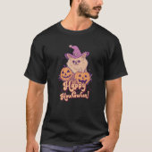 T-shirt Happy Howl O Ween Funny Pun Chien Poméranien Hallo (Devant)