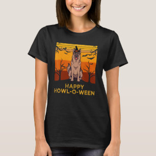T-shirt Happy Howl O Ween German Shepherd
