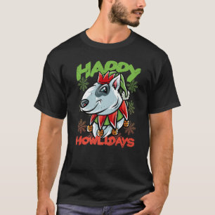 T-shirt Happy Howlidays Bull Terrier Bully Elf Hund Weihna