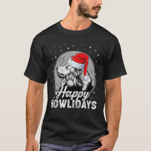 T-shirt Happy Howlidays Wolf Christmas Holidays Santa Hat