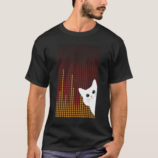T-shirt happy International Day Dot with sweety white cat (Devant)