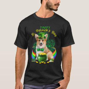 T-shirt Happy Jour de la Saint Patrick Cute Corgi Leprecha