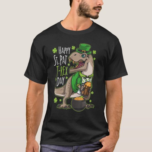 T-shirt Happy Jour de la Saint Patrick Dinosaur Dino Sauru (Devant)