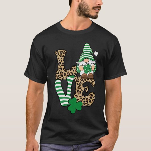 T-shirt Happy Jour de la Saint Patrick Gnome Graphic LOVE (Devant)