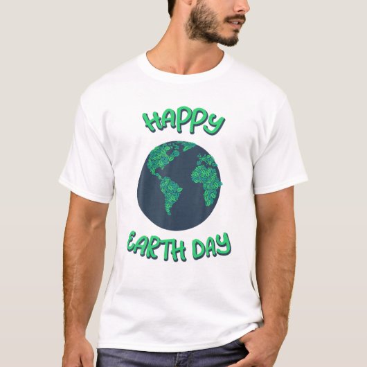 T-shirt Happy Jour des terres Globe (Devant)