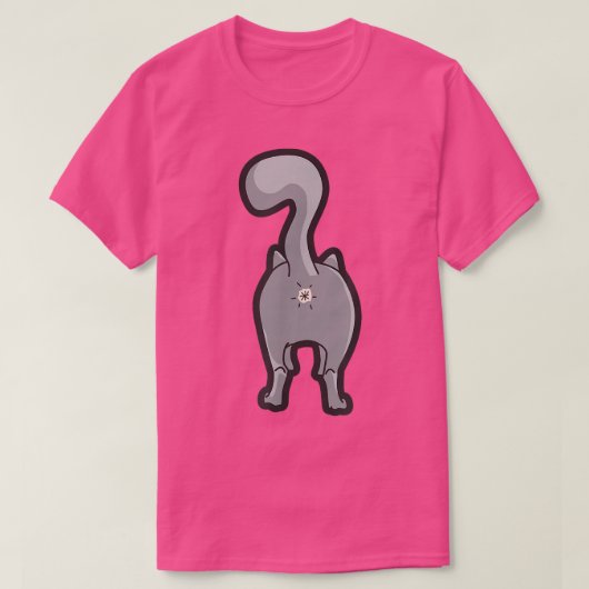 T-shirt Happy Kitty Cat Butt (Design devant)