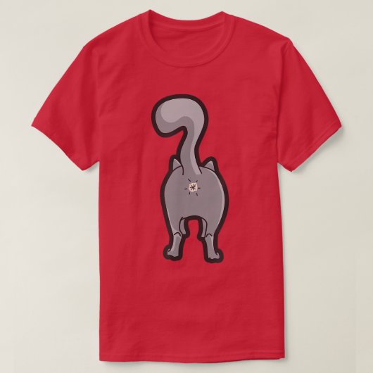 T-shirt Happy Kitty Cat Butt (Design devant)