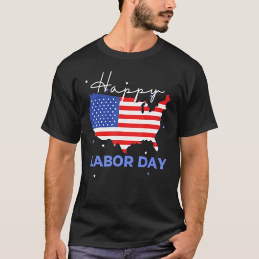 T-shirt Happy Labor Day Cool US Flag (Devant)