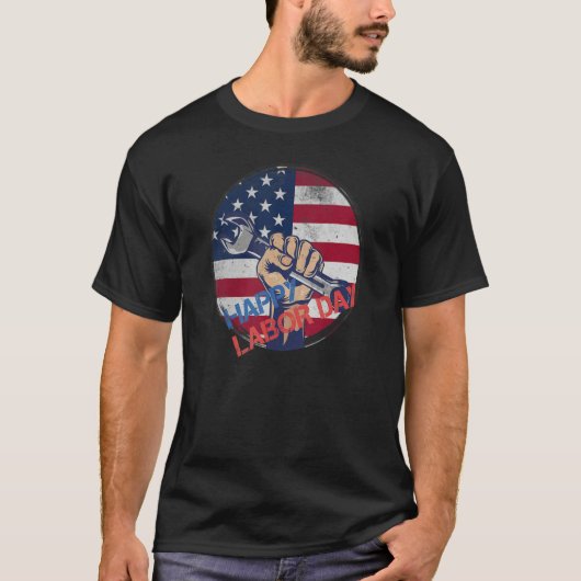 T-shirt Happy Labor Day US Flag Patriot Happy Labor Day (Devant)