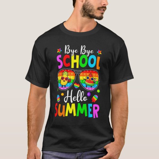 T-shirt Happy Last Day Of School Pop It Hello Summer Fidge (Devant)
