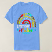 T-shirt Happy Last Day Of School Rainbow Leopard Teacher L (Design devant)