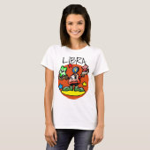 T-shirt Happy Libra Scales avec étoiles (Devant entier)