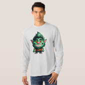 T-shirt Happy Little Troll Chibi illustration Long Sleeve (Devant entier)