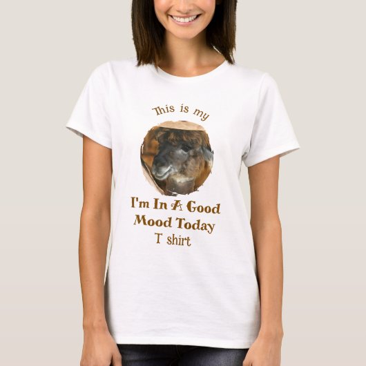 T-shirt Happy Llama Good Mood Humorous Funny  (Devant)