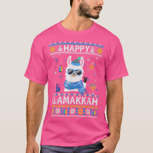 T-shirt Happy Llamakkah Llama Ugly Hanukkah Ugly Christmas
