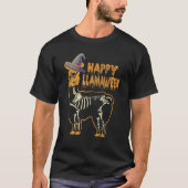 T-shirt Happy Llamaween Alpaca Camel Witch Halloween (Devant)