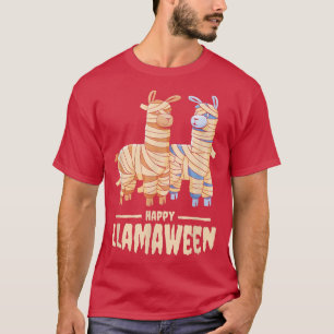 T-shirt Happy Llamaween Funny Halloween Llama Mummy Costum