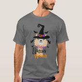 T-shirt Happy Llamaween Funny Llama Halloween Vibes (Devant)