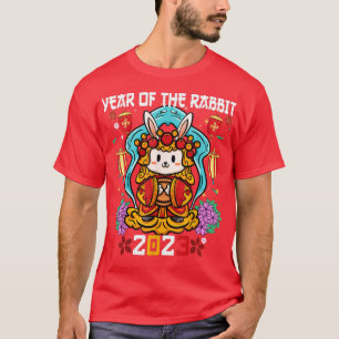 T-shirt Happy Lunar New Year 2023 Cute Chinese Rabbit Deco