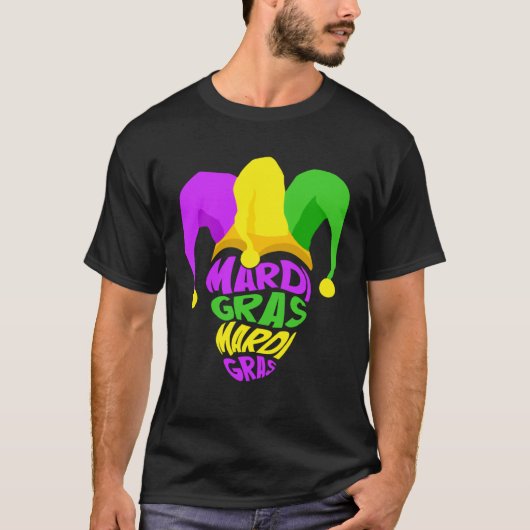 T-shirt Happy Mardi Gras Day Party Hat Women (Devant)