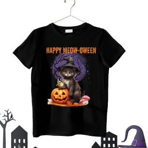 T-shirt Happy Meow-oween drôle Halloween