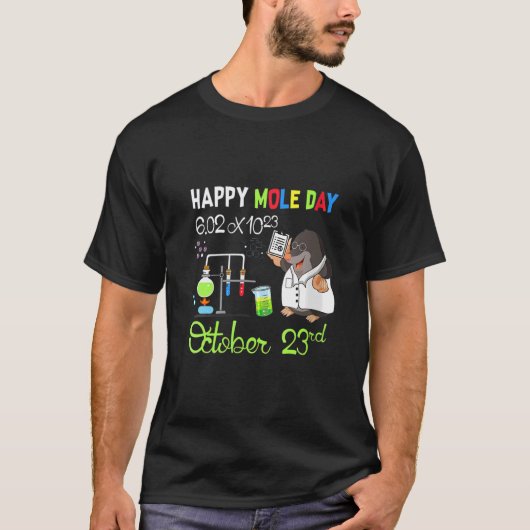 T-shirt Happy Mole Day Avogadro's Number Chemistry Science (Devant)