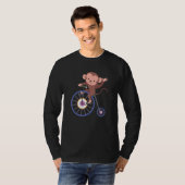 T-shirt Happy Monkey Riding Bicycle and Waving Hand Cute A (Devant entier)
