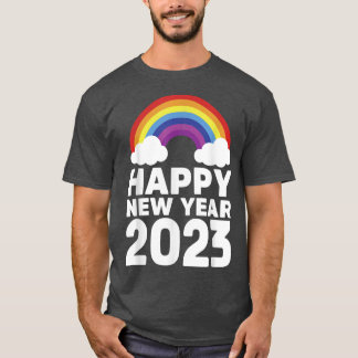 T-shirt Happy New Year 2023 New Years Lunar Holiday Rainbo