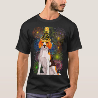 T-shirt Happy New Year 2026 Beagle Dog Party Hat New Years
