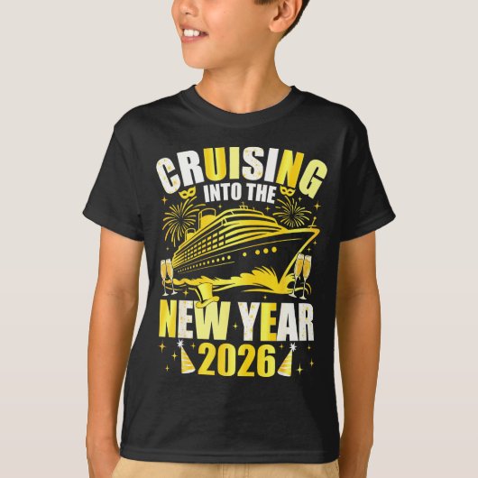 T-shirt Happy New Year 2026 Cruising Into The New Year 202 (Devant)