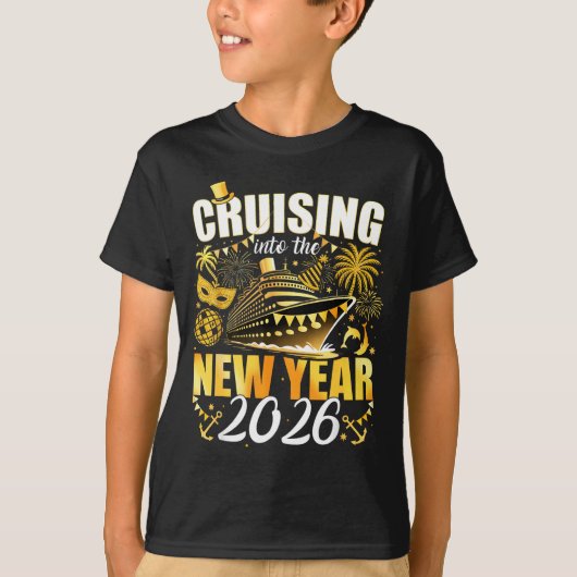 T-shirt Happy New Year 2026 Cruising Into The New Year 202 (Devant)