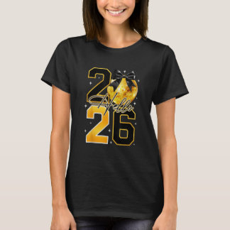 T-shirt Happy New Year 2026 Disco Ball Bow New Year's Eve