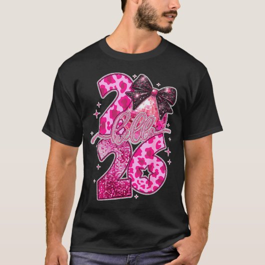 T-shirt Happy New Year 2026 Disco Ball Bow New Year's Eve  (Devant)