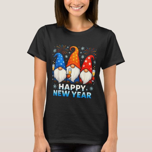 T-shirt Happy New Year 2026 Gnomes Matching Family New Yea (Devant)
