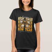 T-shirt Happy New Year 2026 Gold Coquette Bow Disco Ball C (Devant)