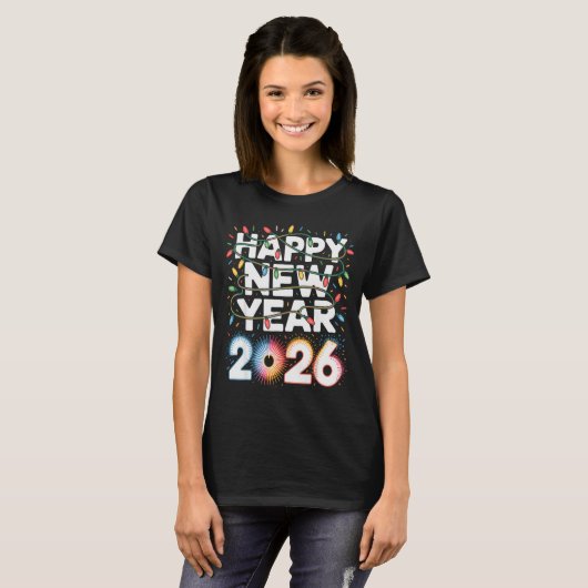 T-shirt Happy New Year 2026 Sparkle Shirt For Women (Devant entier)